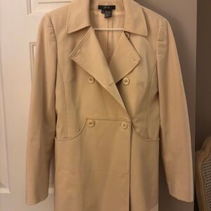 Per Se Cream Trench Coat Sz 8 Preowned